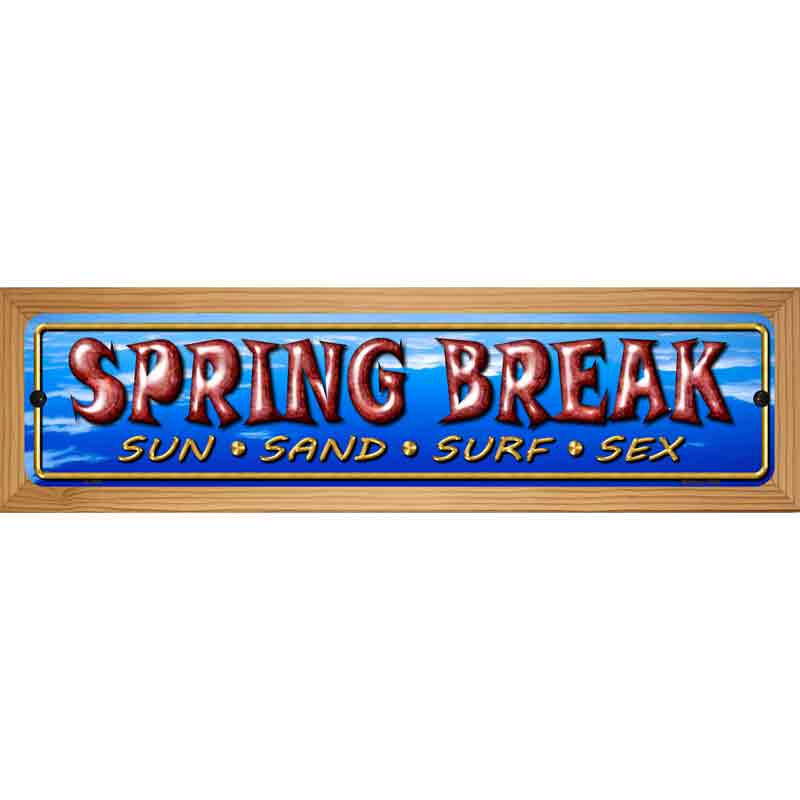 Spring Break Metal Novelty Street Sign 19" x 5.5" (WB-K)