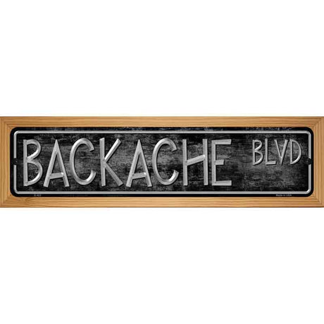 Backache Blvd Metal Novelty Street Sign 19" x 5.5" (WB-K)