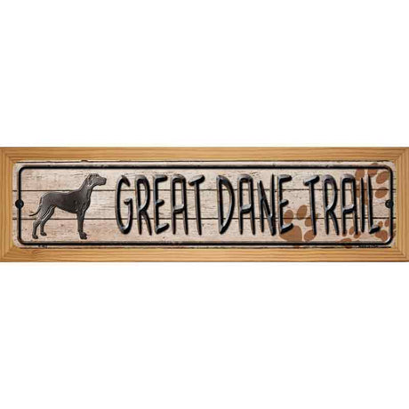 Great Dane Trail Novelty Metal Street Sign 19" x 5.5" (WB-K)