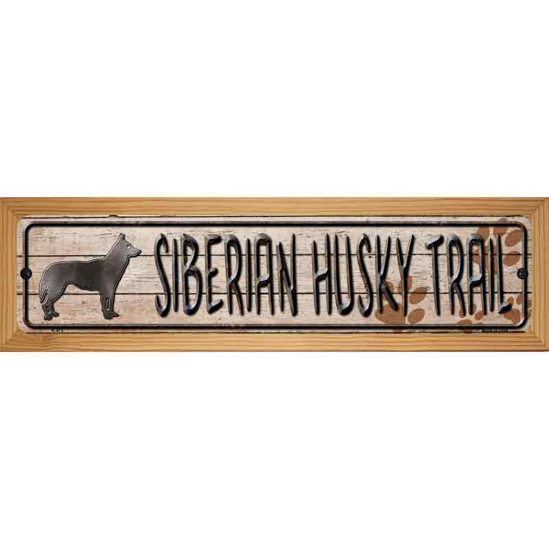 Siberian Husky Trail Novelty Metal Street Sign 19" x 5.5" (WB-K)