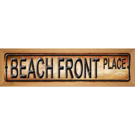 Beach Front Novelty Metal Street Sign 19" x 5.5" (WB-K)