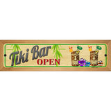 Tiki Bar Open Metal Novelty Street Sign 19" x 5.5" (WB-K)