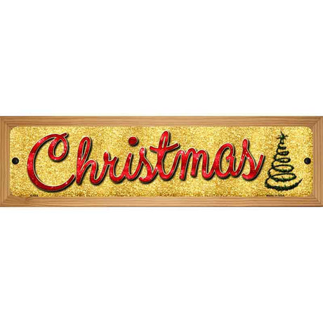 Christmas With Tree Novelty Street Sign 19" x 5.5" (WB-K)