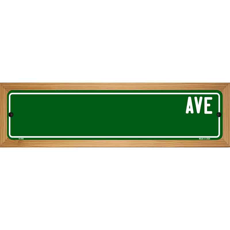 Green Avenue Blank Novelty Metal Street Sign 19" x 5.5" (WB-K)