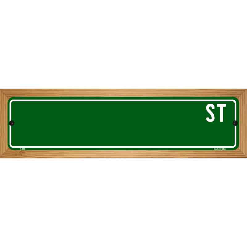 Green Street Blank Novelty Metal Street Sign 19" x 5.5" (WB-K)