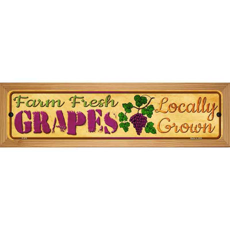 Farm Fresh Grapes Novelty Metal Street Sign 19" x 5.5" (WB-K)