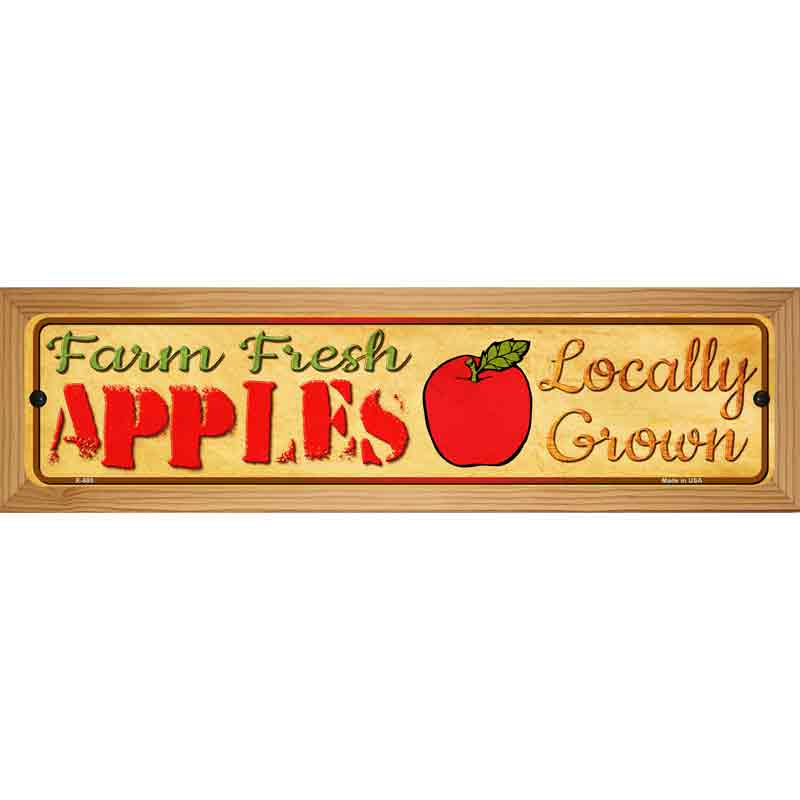 Farm Fresh Apples Novelty Metal Street Sign 19" x 5.5" (WB-K)