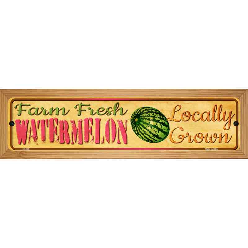 Farm Fresh Watermelon Novelty Metal Street Sign 19" x 5.5" (WB-K)