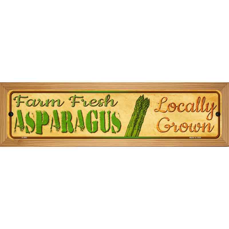 Farm Fresh Asparagus Novelty Metal Street Sign 19" x 5.5" (WB-K)