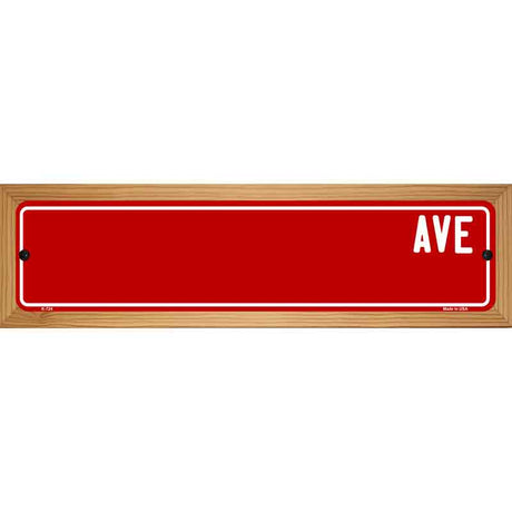 Red Avenue Blank Novelty Street Sign 19" x 5.5" (WB-K)