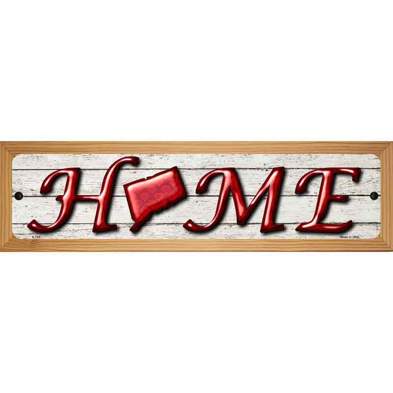 Connecticut Home State Outline Novelty Metal Street Sign 19" x 5.5" (WB-K)