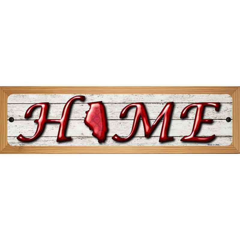 Illinois Home State Outline Novelty Metal Street Sign 19" x 5.5" (WB-K)