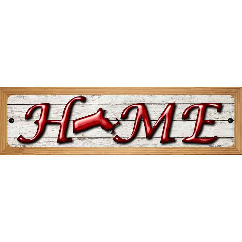 Massachusetts Home State Outline Novelty Metal Street Sign 19" x 5.5" (WB-K)