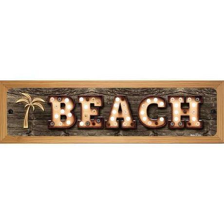 Beach Palm Tree Bulb Lettering Novelty Metal Street Sign 19" x 5.5" (WB-K)