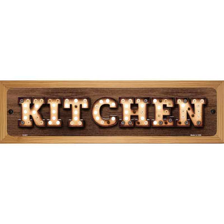 Kitchen Bulb Lettering Novelty Metal Street Sign 19" x 5.5" (WB-K)