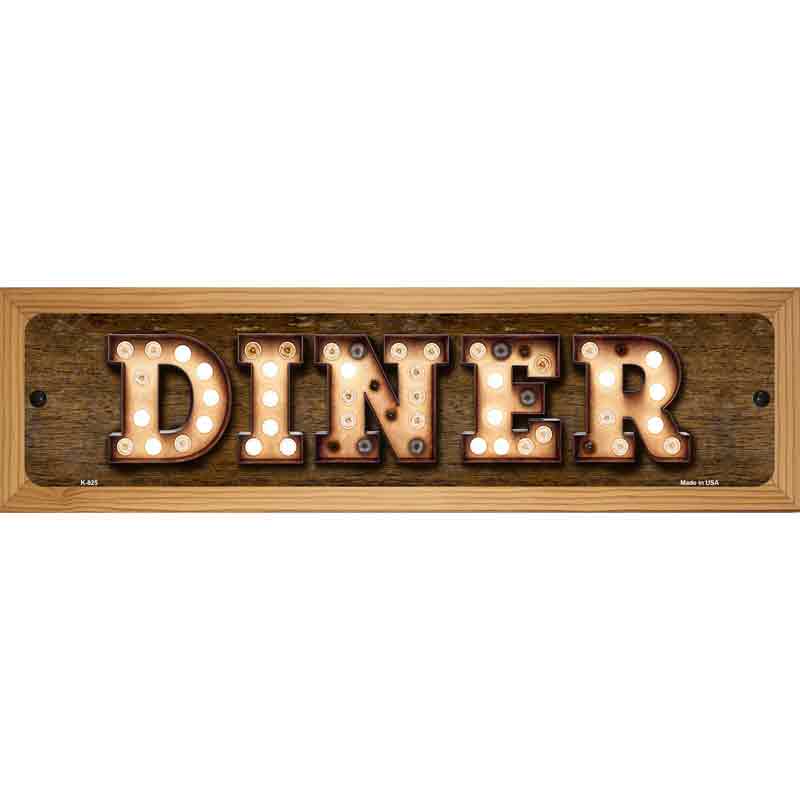 Diner Bulb Lettering Novelty Metal Street Sign 19" x 5.5" (WB-K)