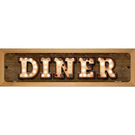 Diner Bulb Lettering Novelty Metal Street Sign 19" x 5.5" (WB-K)