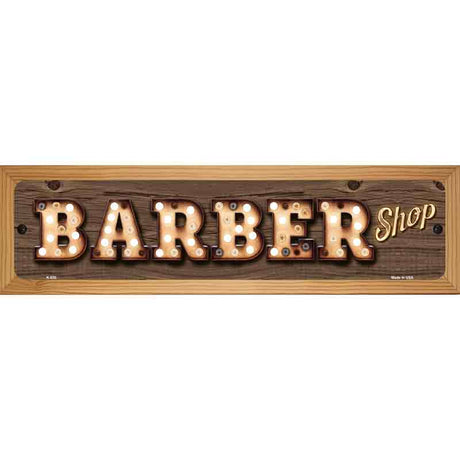 Barber Shop Bulb Lettering Novelty Metal Street Sign 19" x 5.5" (WB-K)