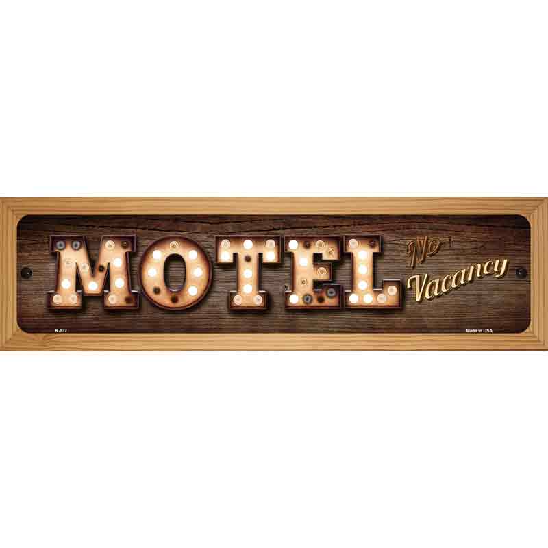 Motel No Vacancy Bulb Lettering Novelty Metal Street Sign 19" x 5.5" (WB-K)