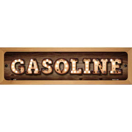 Gasoline Bulb Lettering Novelty Metal Street Sign 19" x 5.5" (WB-K)