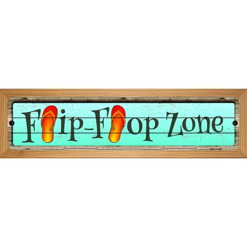 Orange Flip Flop Zone Novelty Metal Street Sign 19" x 5.5" (WB-K)