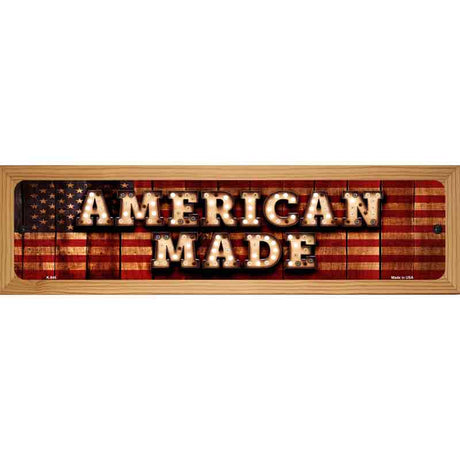 American Made Bulb Lettering American Flag Novelty Metal Street Sign 19" x 5.5" (WB-K)