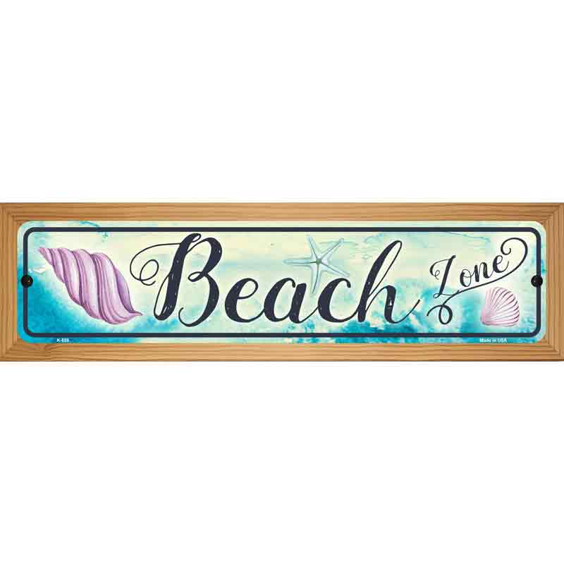 Beach Zone Novelty Metal Street Sign 19" x 5.5" (WB-K)