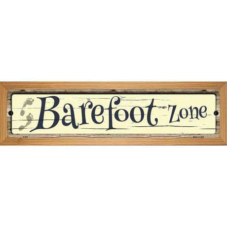 Barefoot Zone Novelty Metal Street Sign 19" x 5.5" (WB-K)