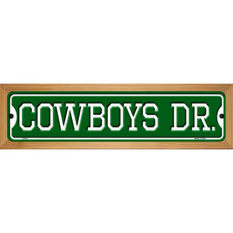 Cowboys Dr Novelty Metal Street Sign 19" x 5.5" (WB-K)