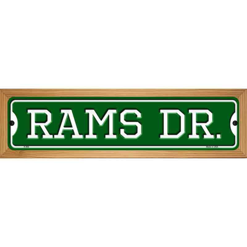 Rams Dr Novelty Metal Street Sign 19" x 5.5" (WB-K)