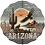 Arizona Landscape with Eagle Novelty Metal Wind Spinner