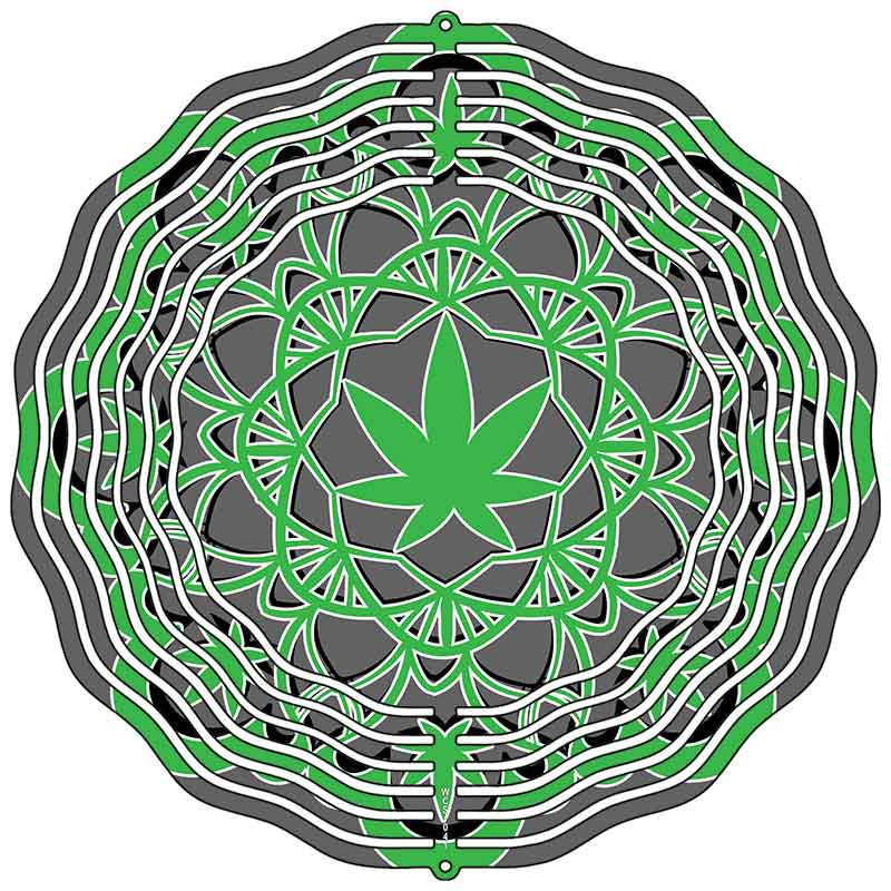 Weed Doily Pattern Novelty Metal Wind Spinner