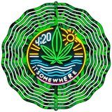 Weed Florescent 4:20 Somewhere Novelty Metal Wind Spinner