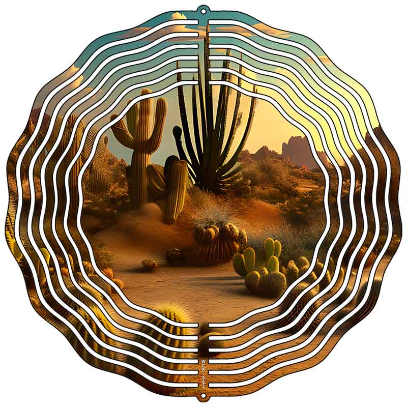 Desert Cactus Novelty Metal Wind Spinner