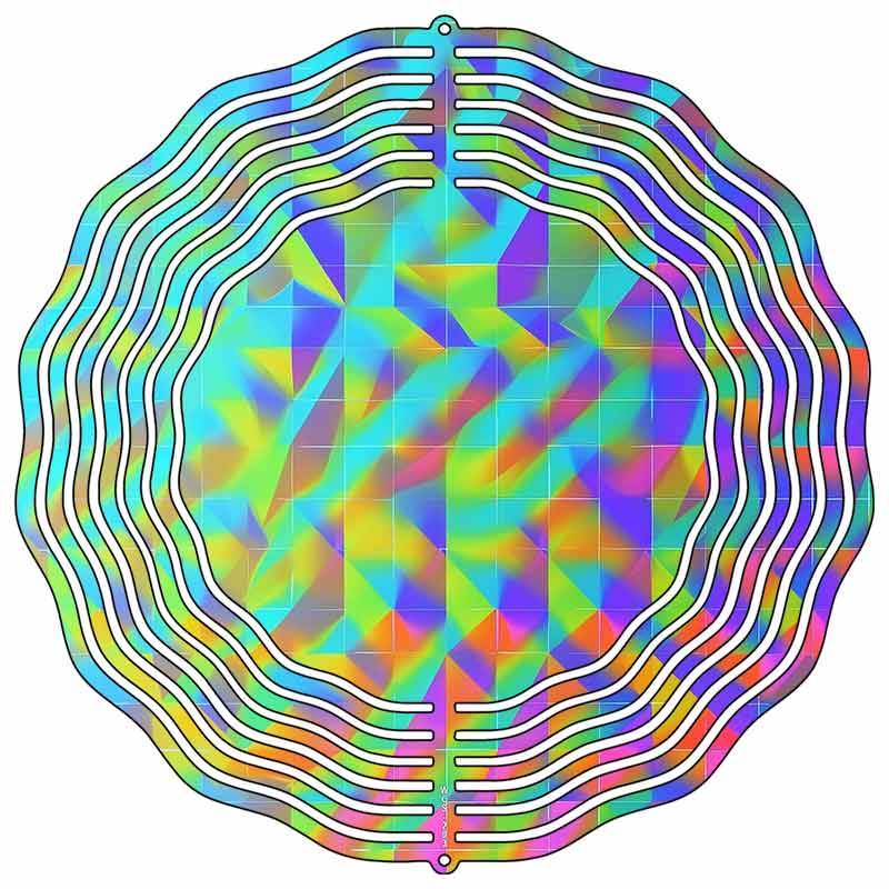Iredescence Pattern Novelty Metal Wind Spinner