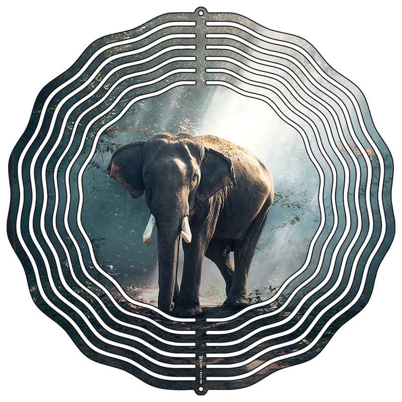 Elephant in the Forest Novelty Metal Wind Spinner WCS-210