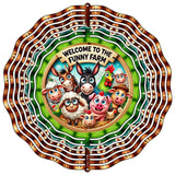 Welcome to the Funny Farm Novelty Metal Wind Spinner WCS-217