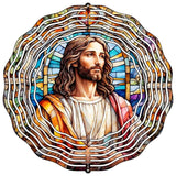 Jesus Christ Stained Glass Novelty Metal Wind Spinner WCS-238