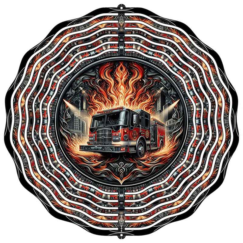 Fire Truck Novelty Metal Wind Spinner WCS-246