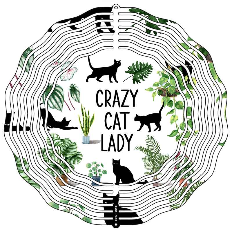 Crazy Cat Lady Novelty Metal Wind Spinner WCS-250