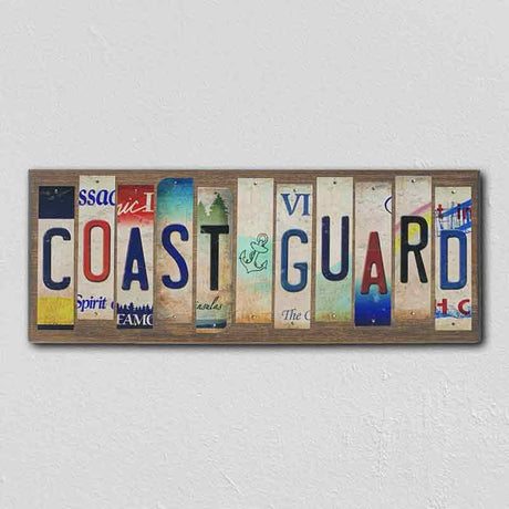 Coast Guard License Plate Tag Strip Novelty Wood Sign WS-013