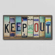 Keep Out License Plate Tag Strip Novelty Wood Sign WS-018