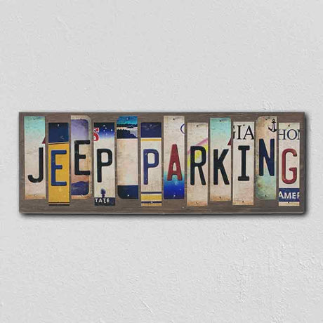 Jeep Parking License Plate Tag Strip Novelty Wood Sign WS-037