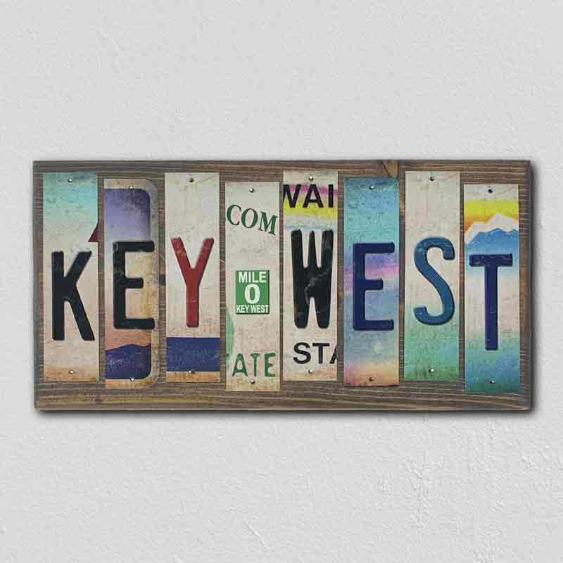 Key West License Plate Tag Strip Novelty Wood Sign WS-044