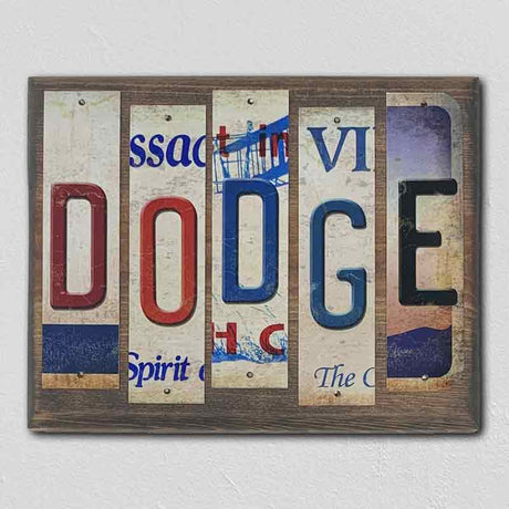 Dodge License Plate Tag Strip Novelty Wood Sign WS-047