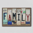 Family License Plate Tag Strip Novelty Wood Sign WS-062