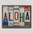 Aloha License Plate Tag Strip Novelty Wood Sign WS-064