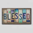 Blessed License Plate Tag Strips Novelty Wood Sign WS-091