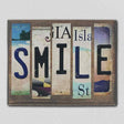 Smile License Plate Tag Strips Novelty Wood Sign WS-096