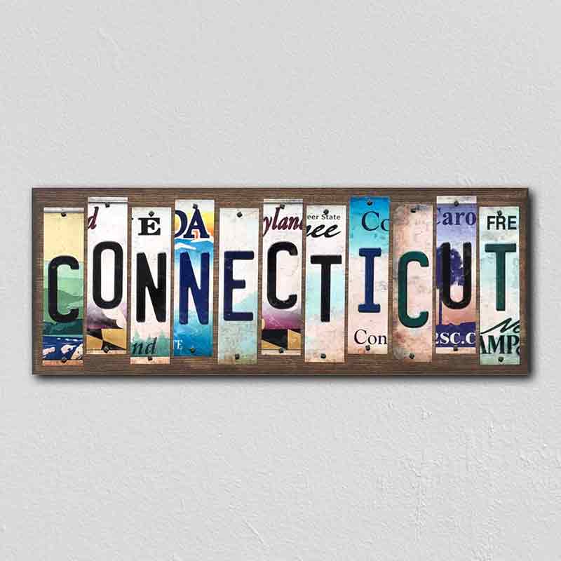 Connecticut License Plate Tag Strips Novelty Wood Signs WS-160